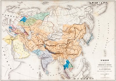 Map of Asia at the Time of the Greatest Extent of the Domination of the Mongols in the Reign of Kublai Khan, from L